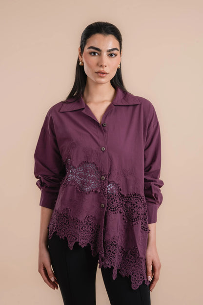 Asymmetric cotton shirt - Nahla el alfy