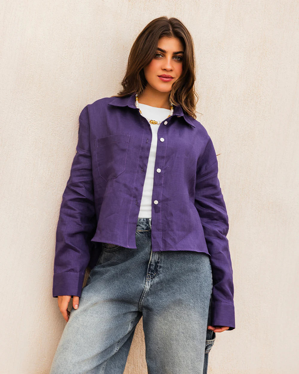 Cropped Linen Shirt - Tamaa