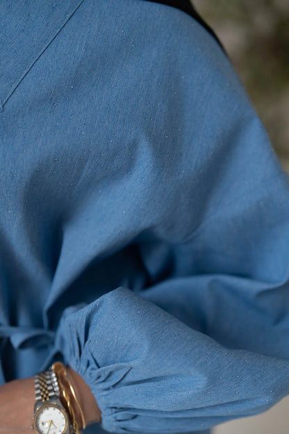 Shine Denim Blouse - jamila