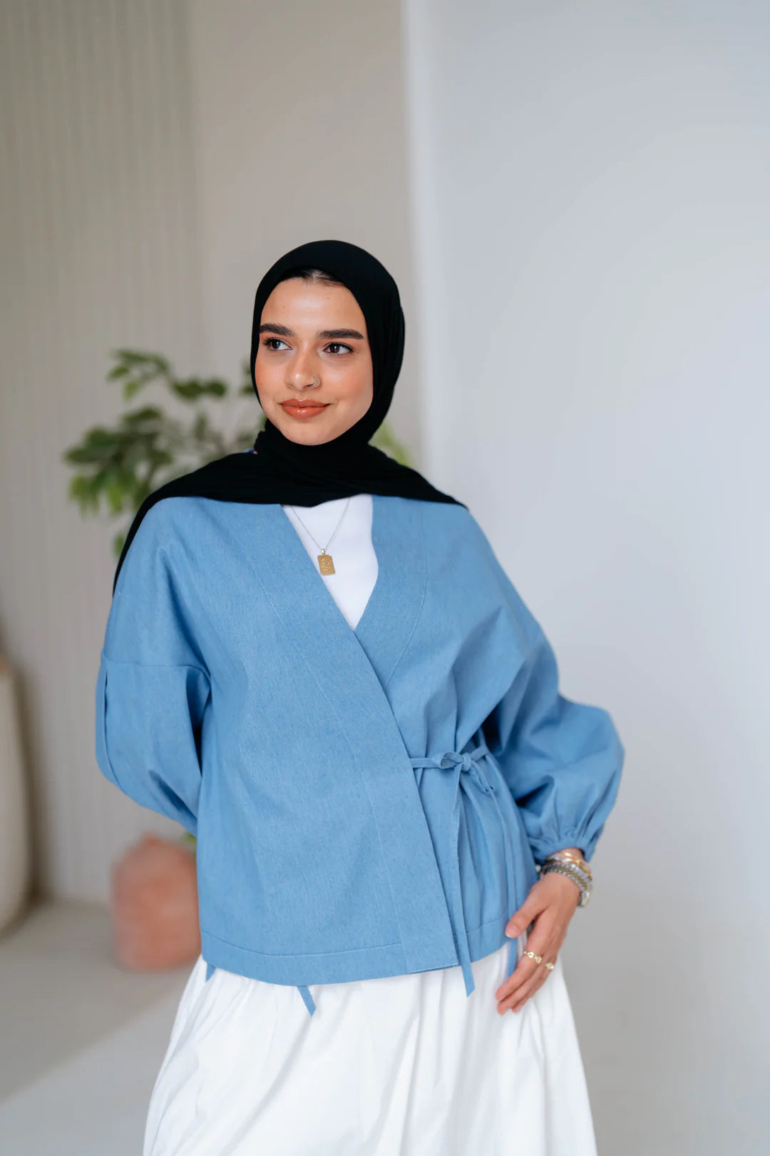 Shine Denim Blouse - jamila