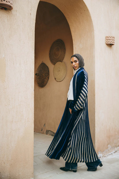 Navy velvet kaftan 3 - Taji designs