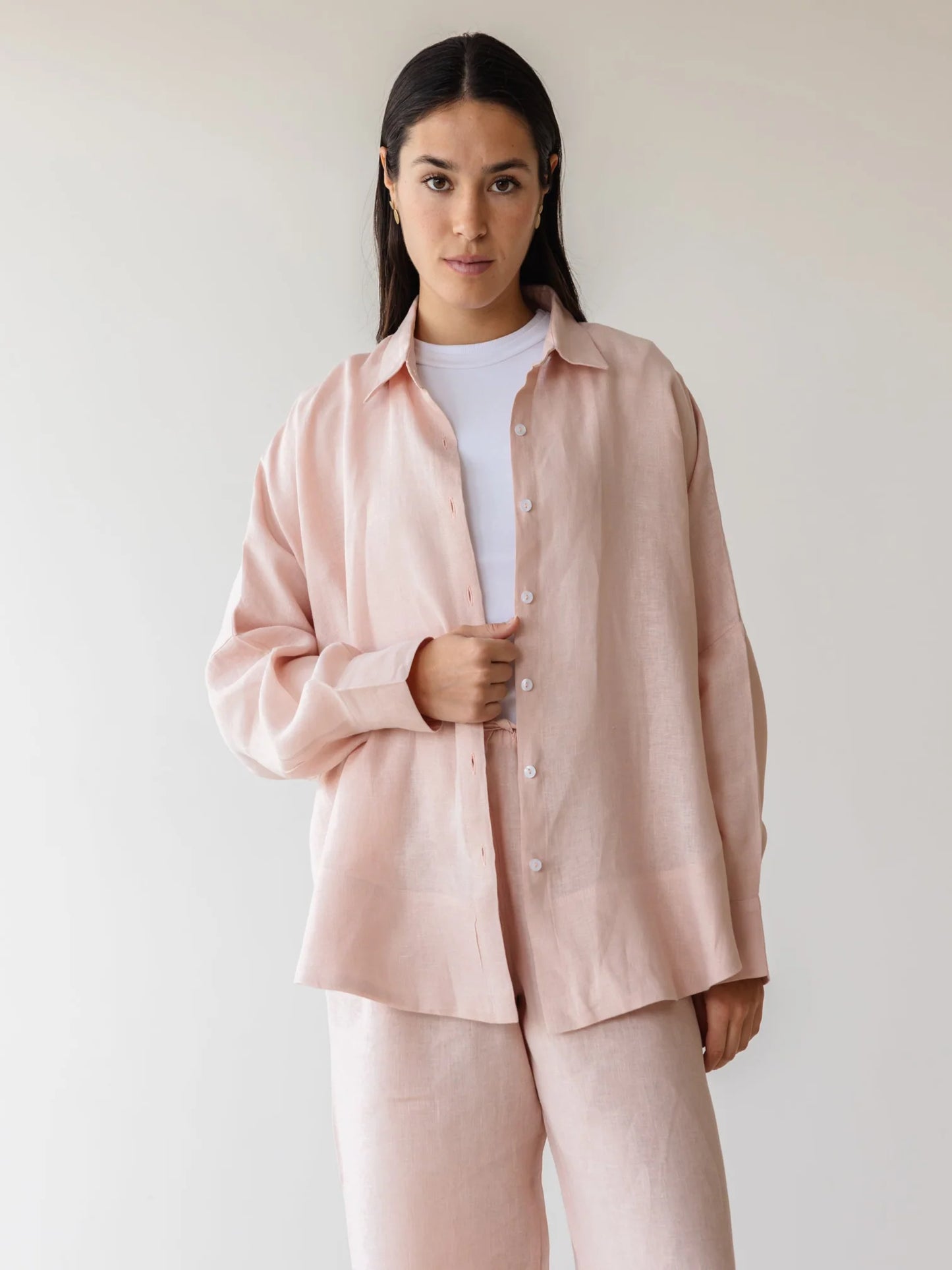 Rounded hem linen shirt - Ascia