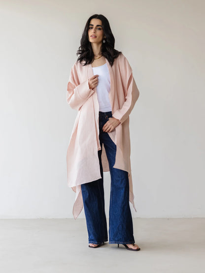 Asymmetric Linen Kimono - Ascia