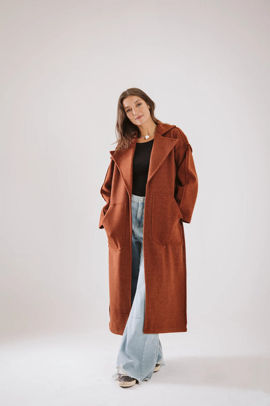 Belted Long Coat - Taj Sisters