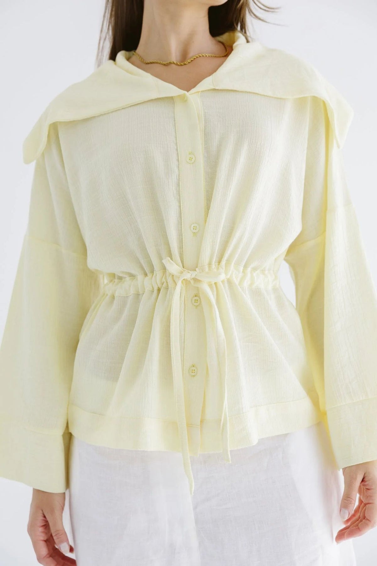 Seashell Top - AB -L/XL-Butter yellow