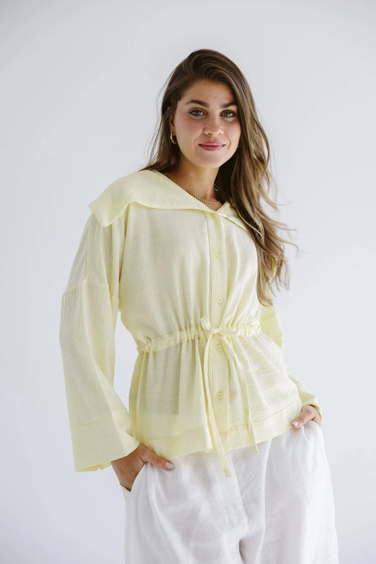 Seashell Top - AB -L/XL-Butter yellow