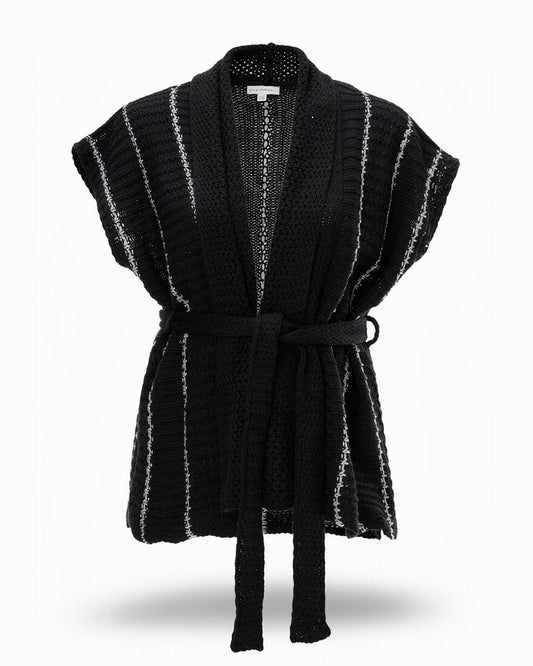 HBShop garment image: Silver threads knit vest - Double Anne, Black