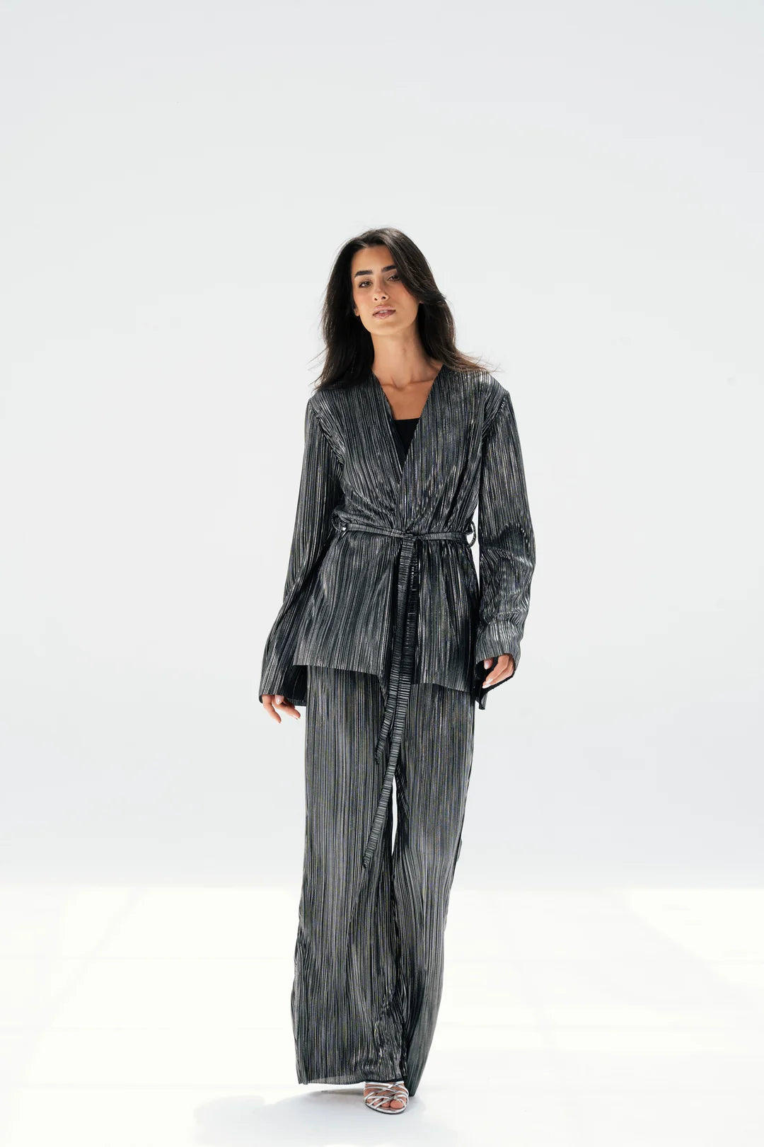 Metallic Raw Edge Pleated Set - Taj sisters