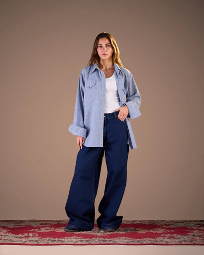 S26-CH23 Linin shirt with back slit - AED