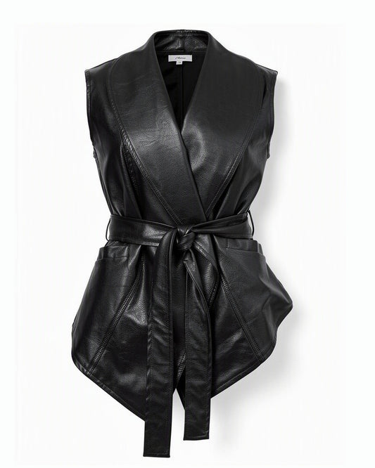 HBShop garment image: Smart Move Leather Vest - Amalia, Black