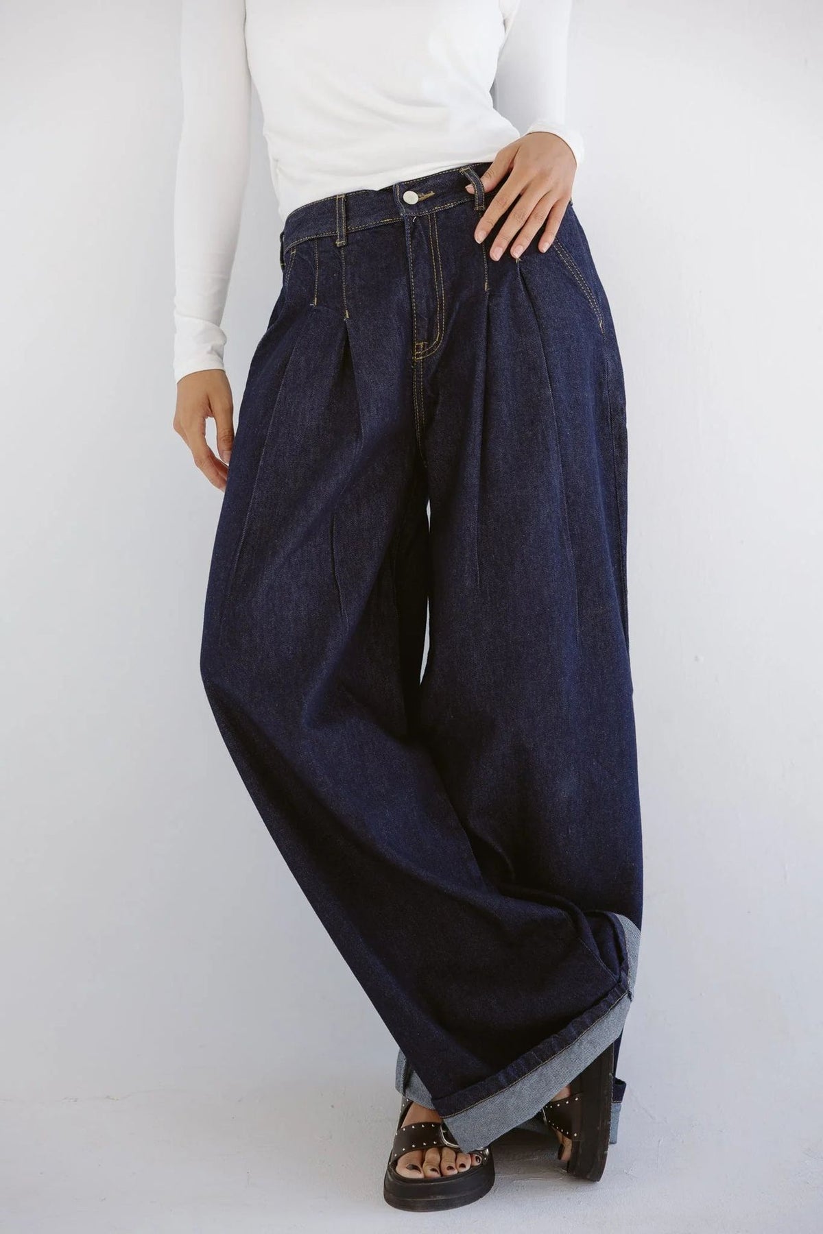 So In Denim Pants - AB-L-Dark blue