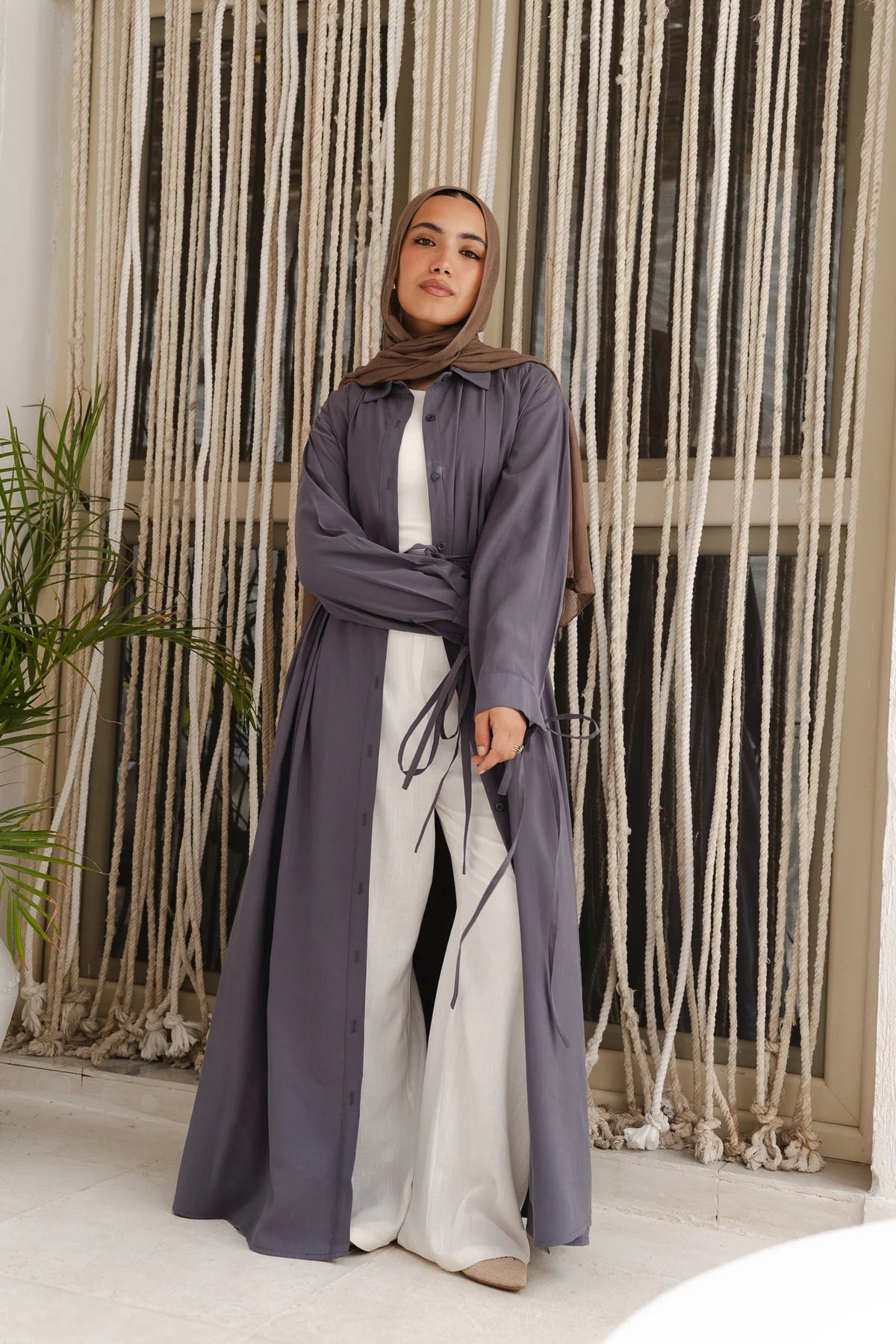 Golden wave long shirt dress - Double anne