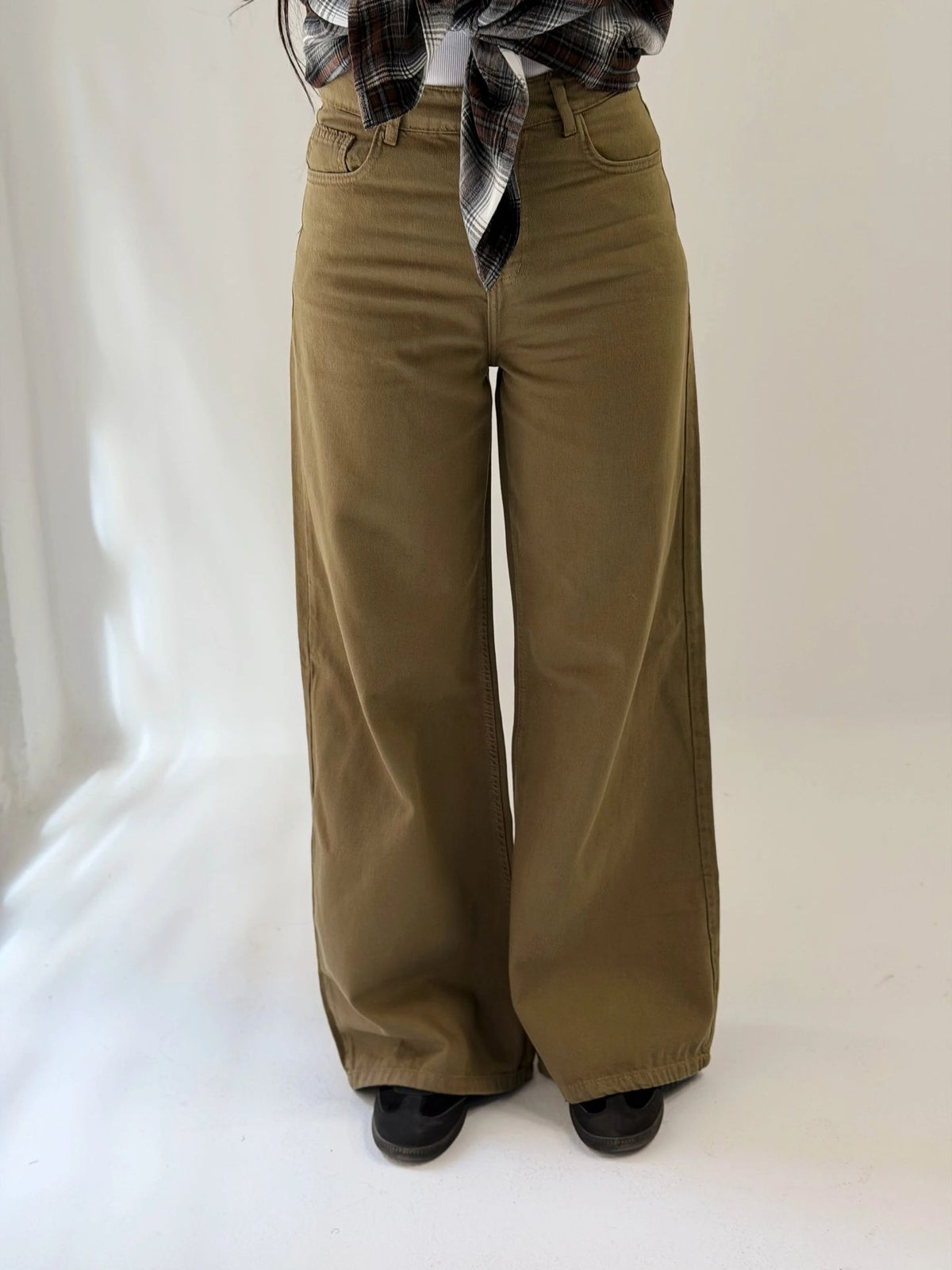 Straight Leg Jeans - AB Essentials-L-Olive