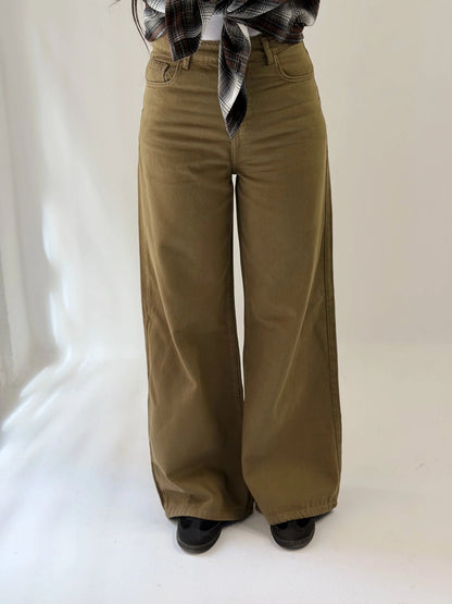 Straight Leg Jeans - AB Essentials-L-Olive