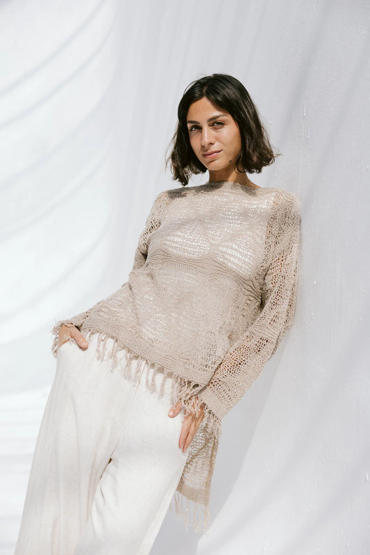 Whisper knit - Peach and mint