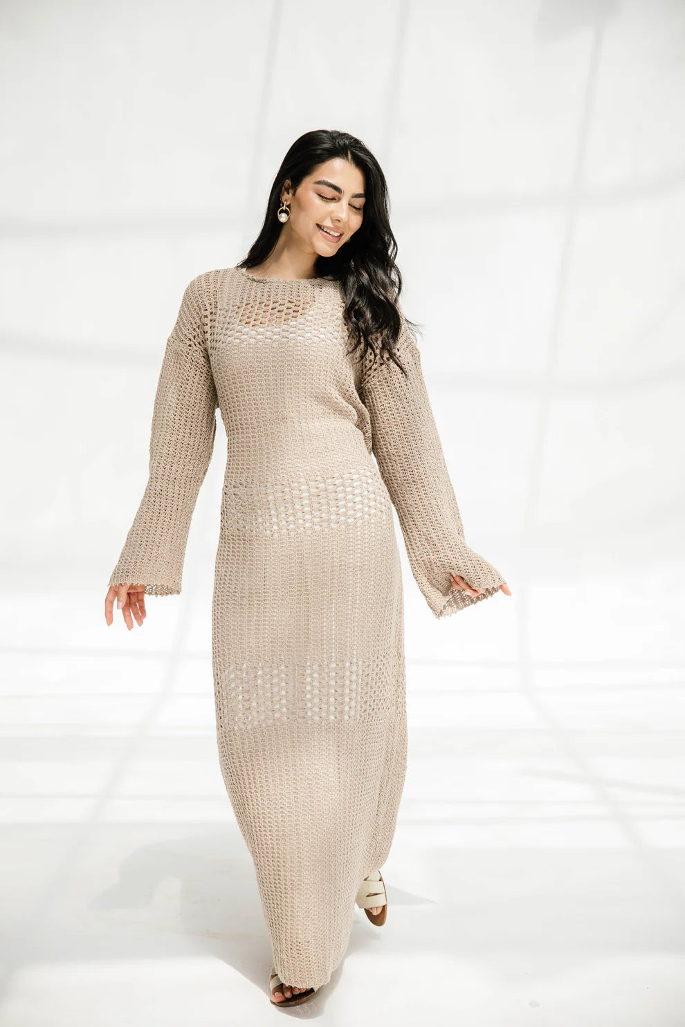 The fish net dress - Peach and mint