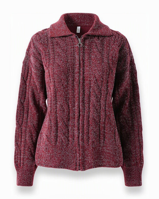 HBShop garment image: Too Good To Take Off Knit Sweater - Amalia, Burgundy