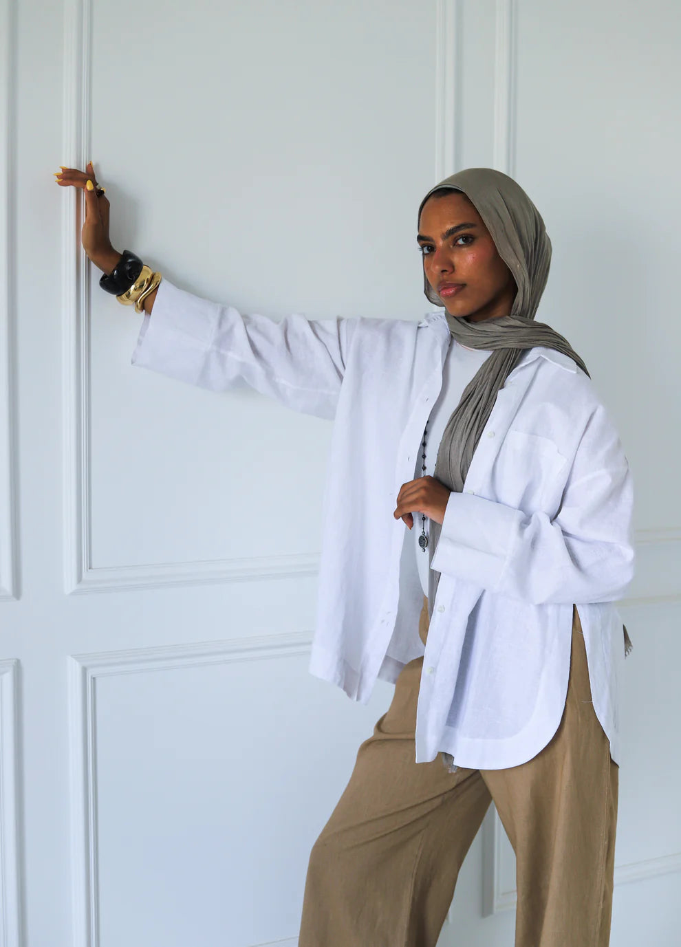 Big Slits Linen Shirt - Zeyylan