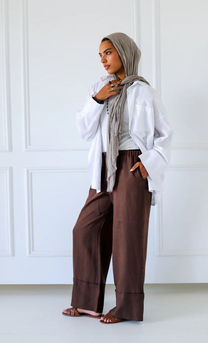 Big Slits Linen Shirt - Zeyylan
