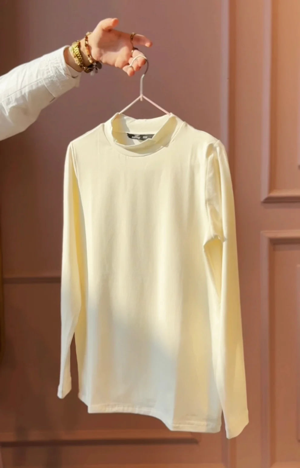 Plain long sleeve cotton basic - Dress in samra