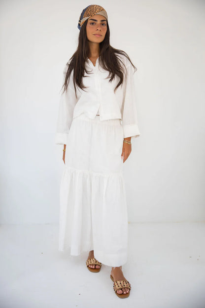 Cropped linen shirt - BA Fashion