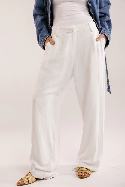 Drift linen pants - Peach and mint