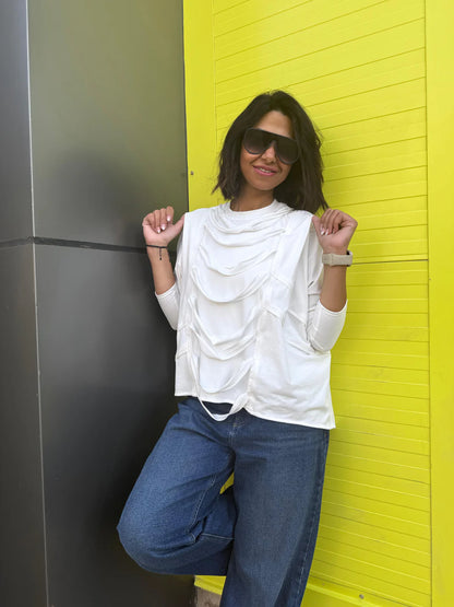 Ruched cotton t-shirt - Jeno