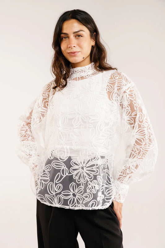 The bloom blouse - Peach and mint