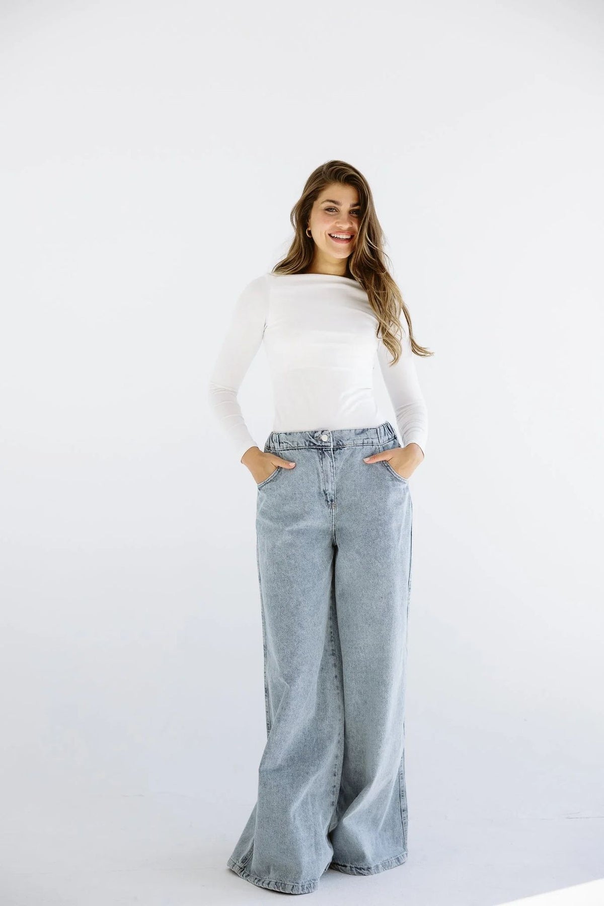 Wide Legs Jeans Pants - AB-3XL-ICE