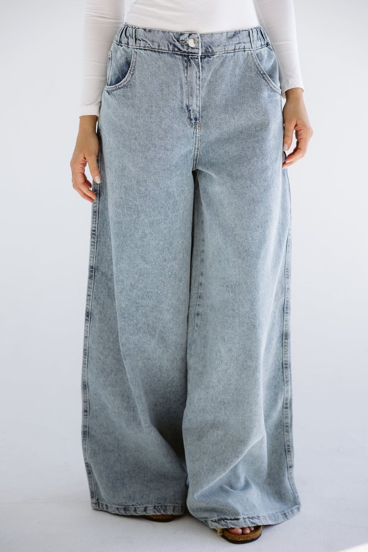 Wide Legs Jeans Pants - AB-3XL-ICE