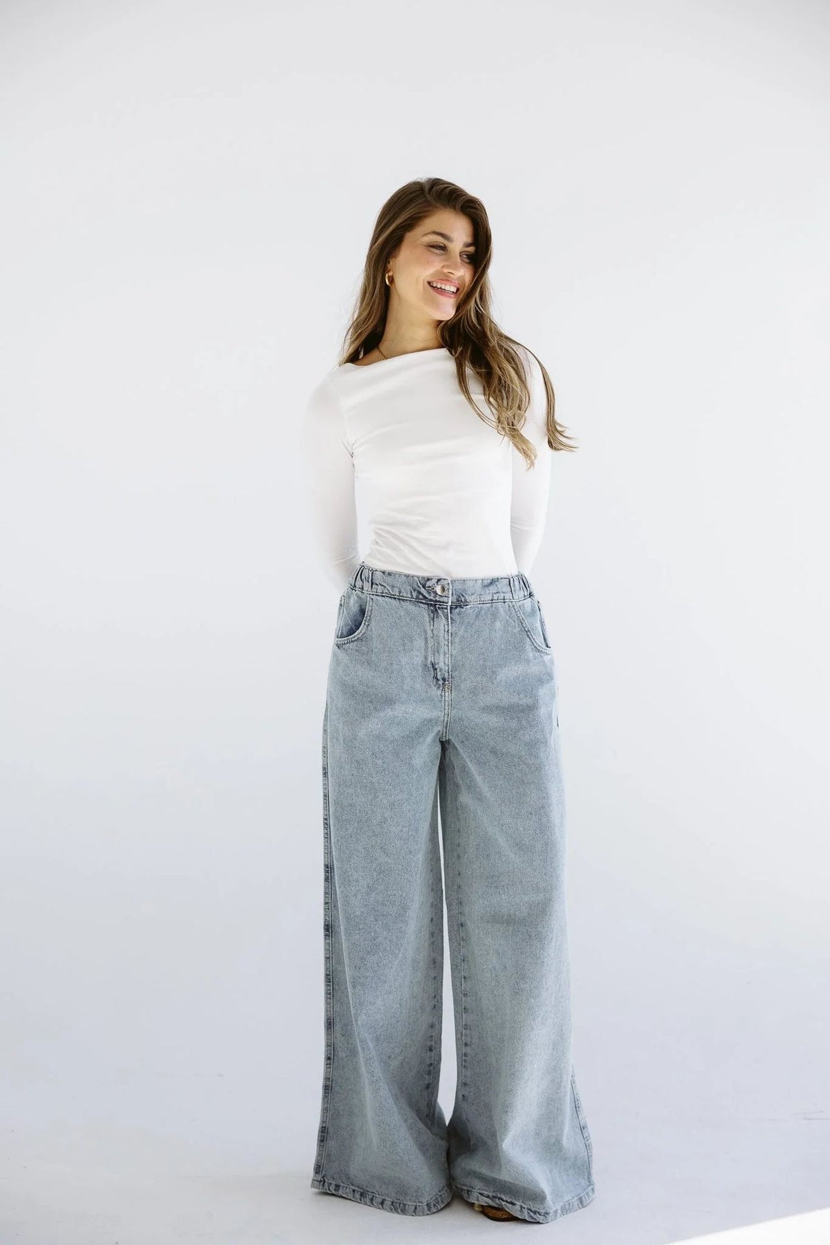 Wide Legs Jeans Pants - AB-3XL-ICE