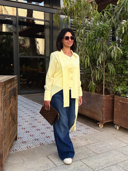 Asymmetric linen shirt - Jeno