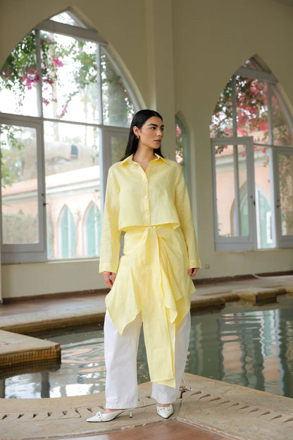 Paneled tie shirt - Yasofia